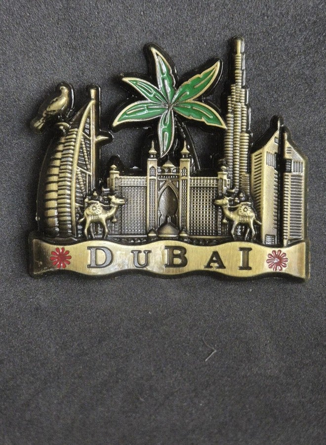 دي تي ديكتون مغناطيس ثلاجة معدني من دي تي ديكتون، تصميم دبي، مغناطيس معدني ثلاثي الأبعاد للثلاجة، طاولة الدراسة، مكتب العمل، هدية مثالية، أفضل قطعة ديكور منزلي لعشاق السفر، 7 × 6 سم، عبوة من قطعة واحدة - Image 3